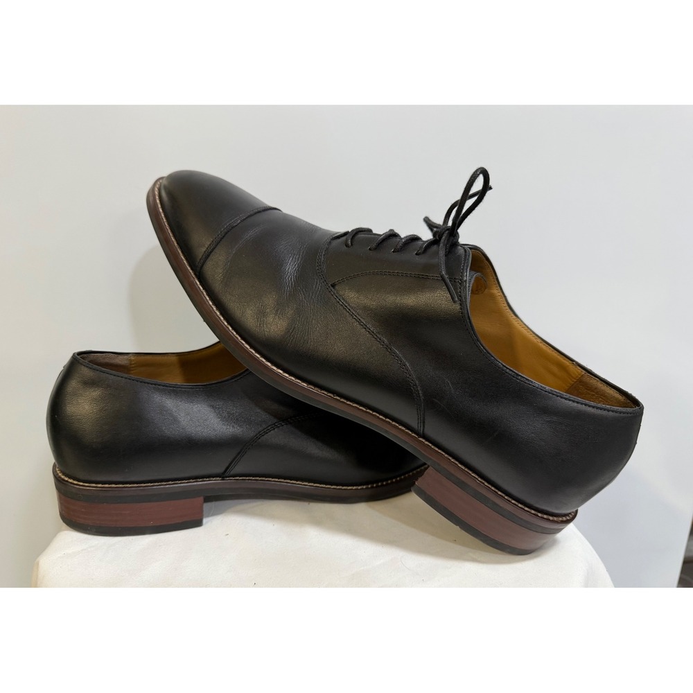 Cole Haan Mens C13082 Black Leather Cap Toe Oxford Dress Shoes Size 11 M